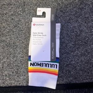 Never worn- still packaged lulu lemon pride socks. Small